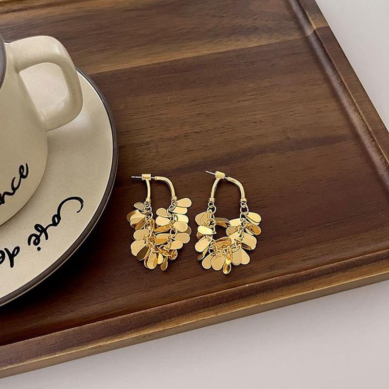 Alloy Earring Fringed Droplet