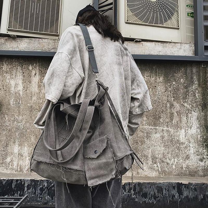 Bag Multi-Pocket Crossbody Frayed Beige One Size