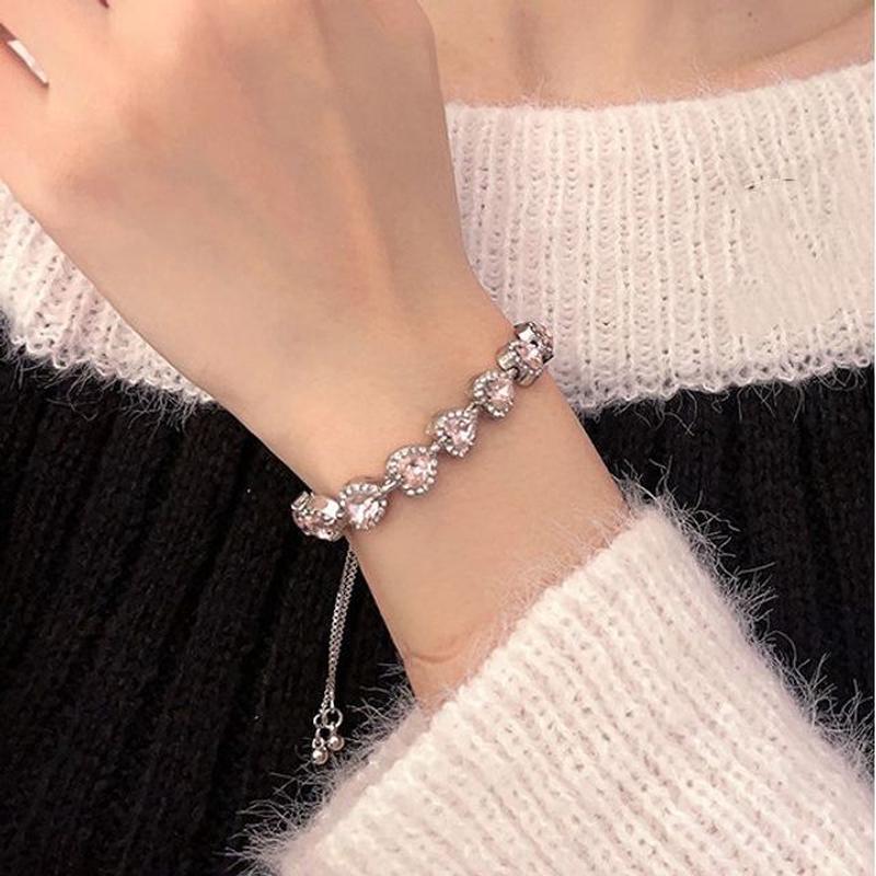 Bracelet Rhinestone Alloy Heart