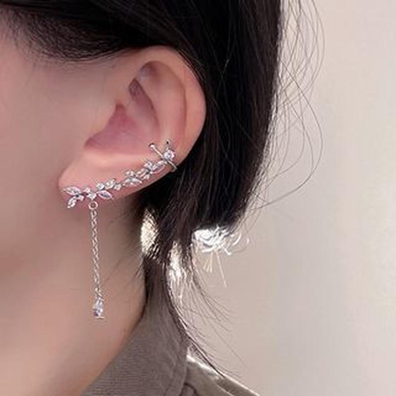 with Ear Earring Cuff Rhinestone Drop