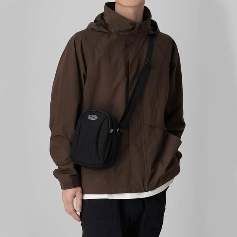 Crossbody Bag Nylon Plain Black One Size