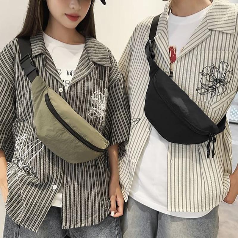 Plain Waist Bag Green One Size