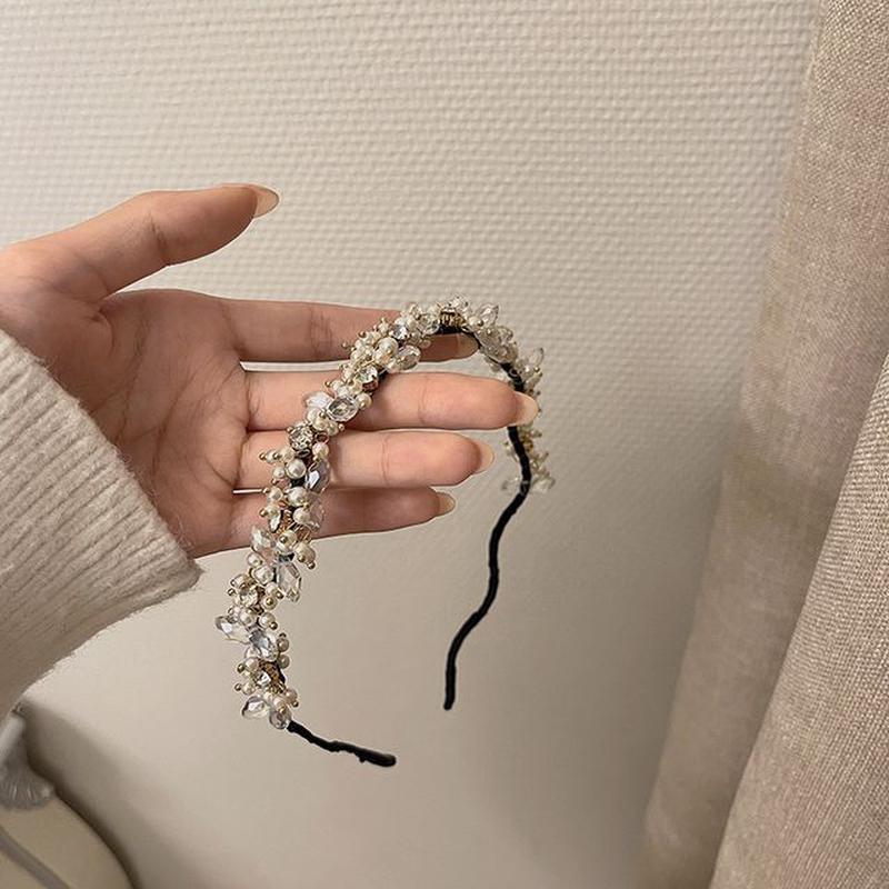 Crystal Pearl Headband Faux